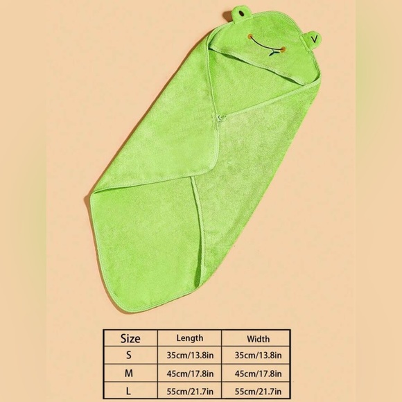 1pc Polyester Cute Cartoon Animal Bathrobe For Pets, Absorbent After Bathing - Picture 5 of 8